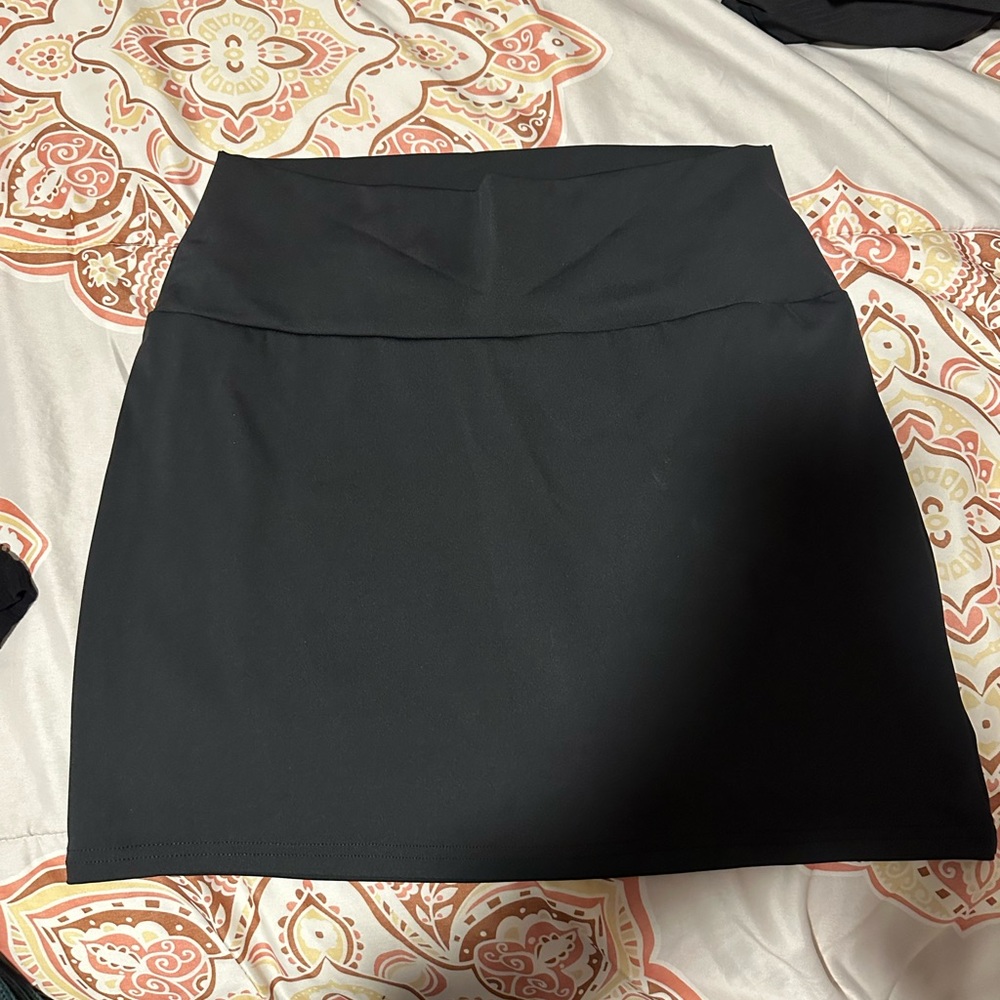 Black mini skirt